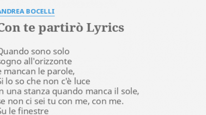Andrea Bocelli Lyrics Con Te Partirò