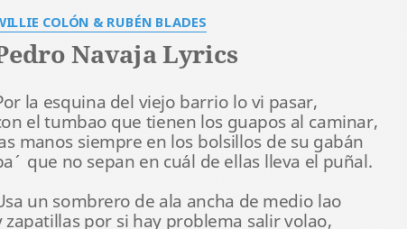 Pedro Navaja Ruben Blades Lyrics
