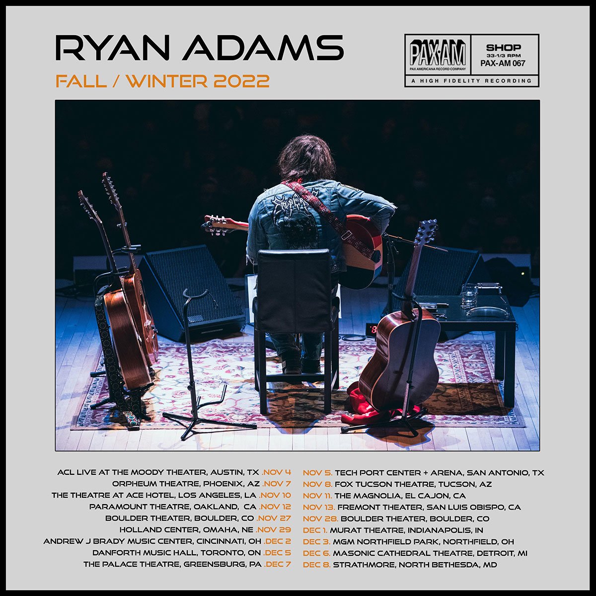 ryan adams solo tour 2022